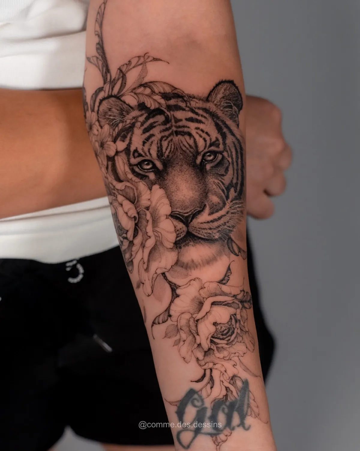 Tiger and peony