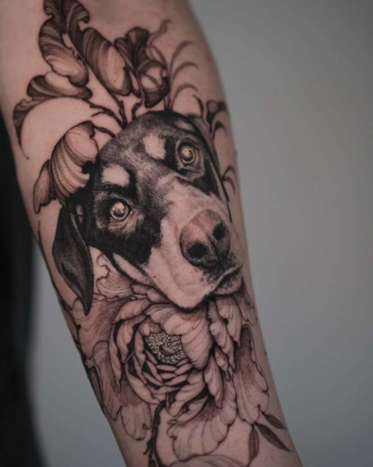 Wolf and peony